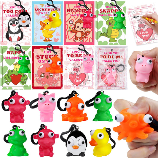 REGTEB penguin popping eyes keychain for classroom fun and stress relief