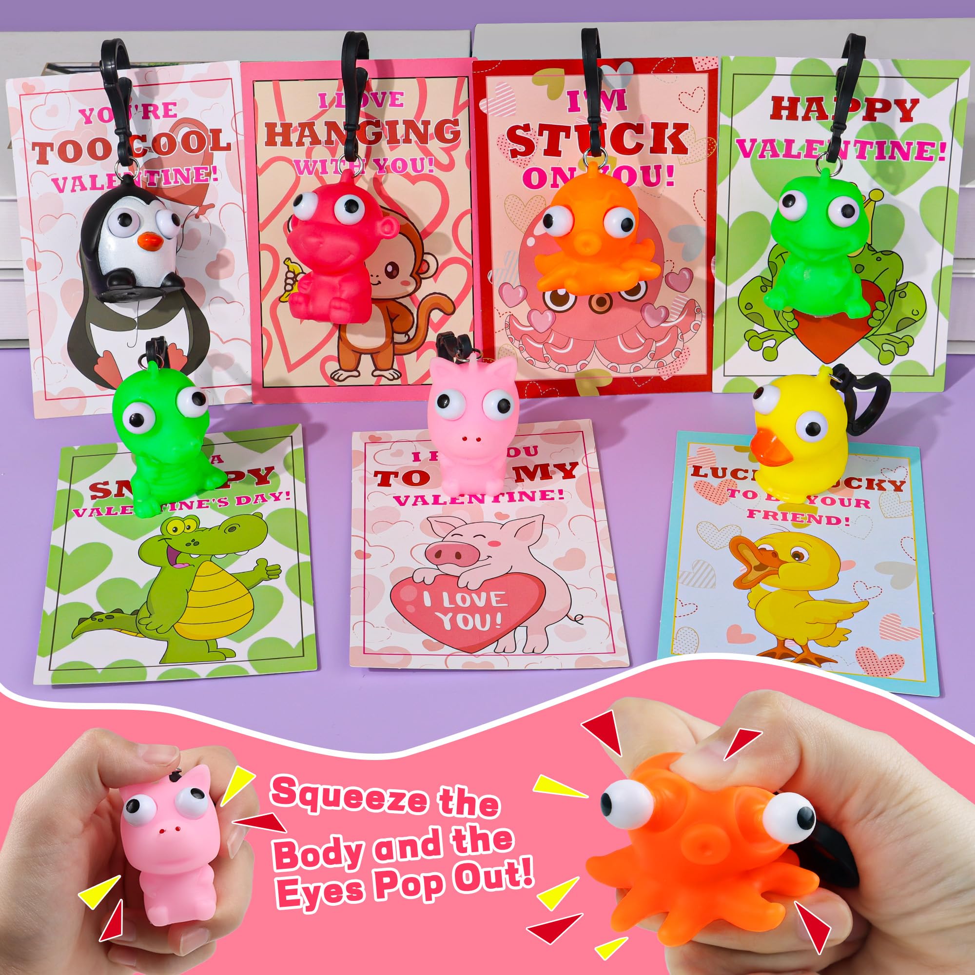REGTEB pig popping eyes keychain perfect for party favors and smiles