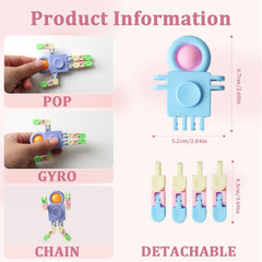 REHALY robot fidget spinners color variants in yellow pink blue purple