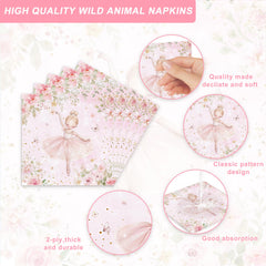 Rejoice Bunny ballerina napkins add pink decor and quick cleanup.