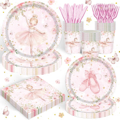 Rejoice Bunny ballerina plates 9-inch create a vibrant birthday table.