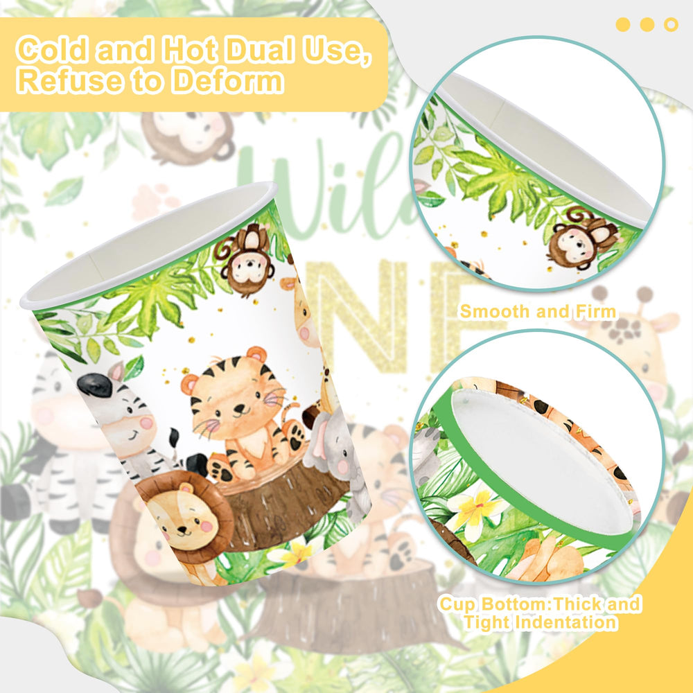 Rejoice Bunny wild one cups with colorful animal graphics for mess-free serving