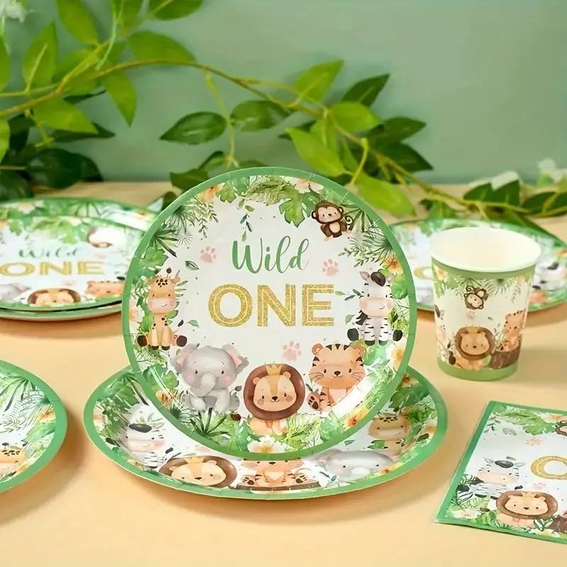 Rejoice Bunny wild one forest theme tableware for cohesive party decorations