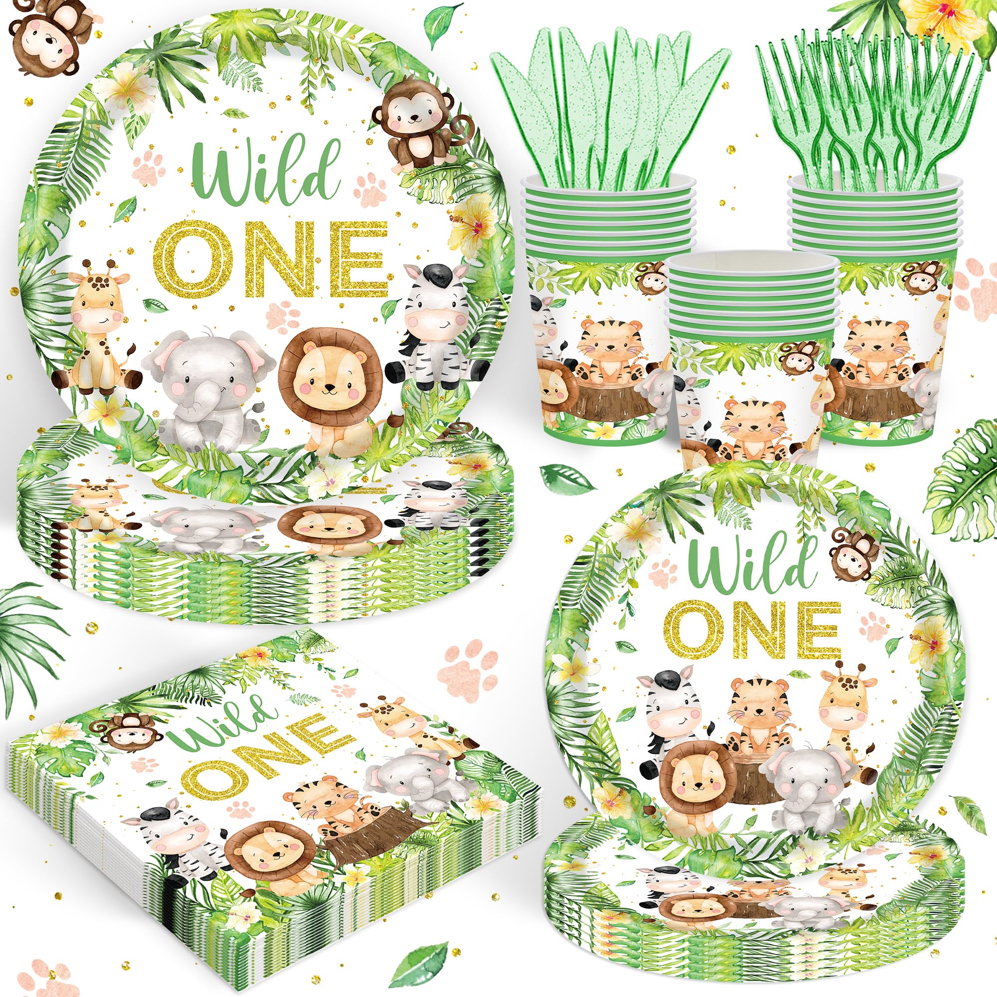 Rejoice Bunny wild one plates 9inch with vibrant jungle artwork for easy party cleanup