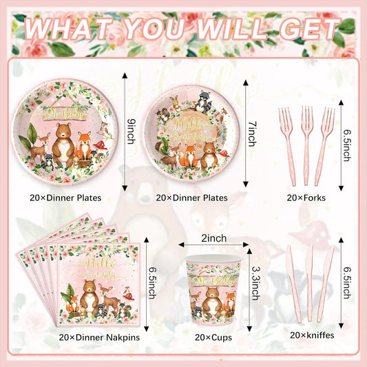 Rejoice Bunny Woodland 7-inch plates designed for easy portioning during celebrations.
