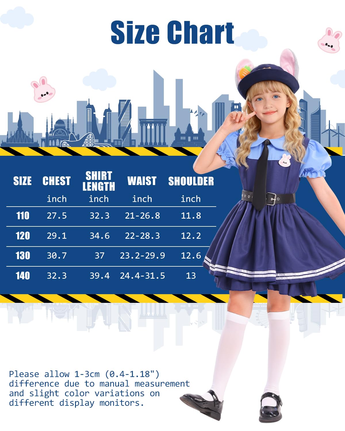 Relaehih adjustable-fit police uniform demonstrates easy sizing for kids.