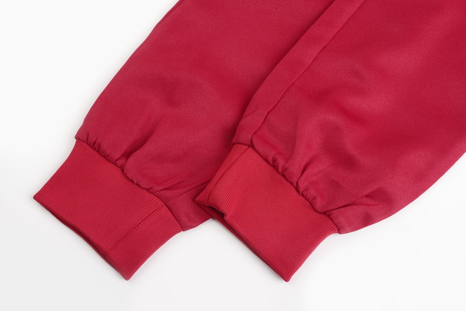 ReliBeauty red jumpsuit kids collar detail, stand-up collar adds polish.