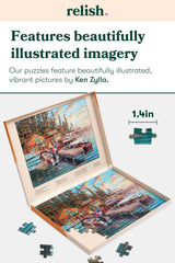 Relish dementia-friendly puzzle cardboard close-up, durable pieces for repeated use.