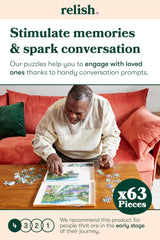 Relish Lakeside Vacation Puzzle pieces, large and easy-to-handle for tactile engagement.