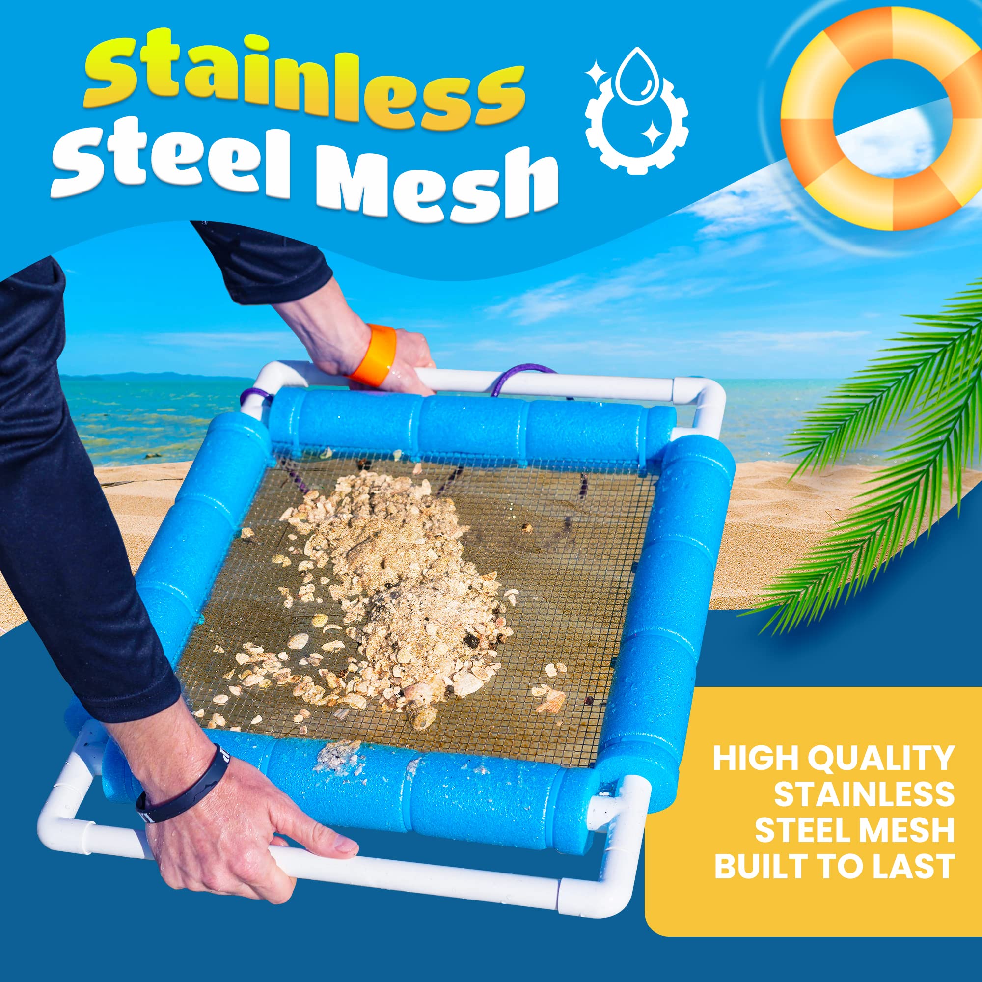 RELODECOR Beachcombing Shark Tooth Sifter ideal for family beach outings.