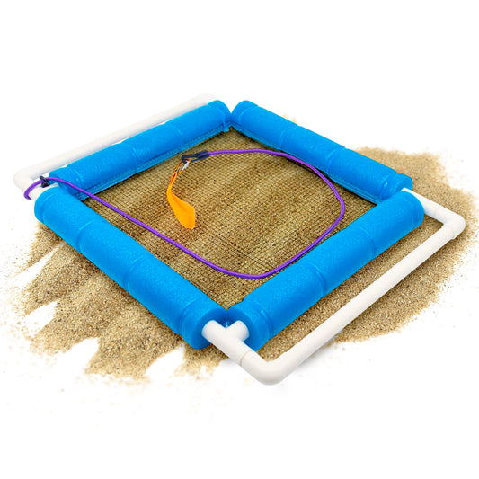 RELODECOR Beachcombing Shark Tooth Sifter with handle grip for comfortable, steady control.