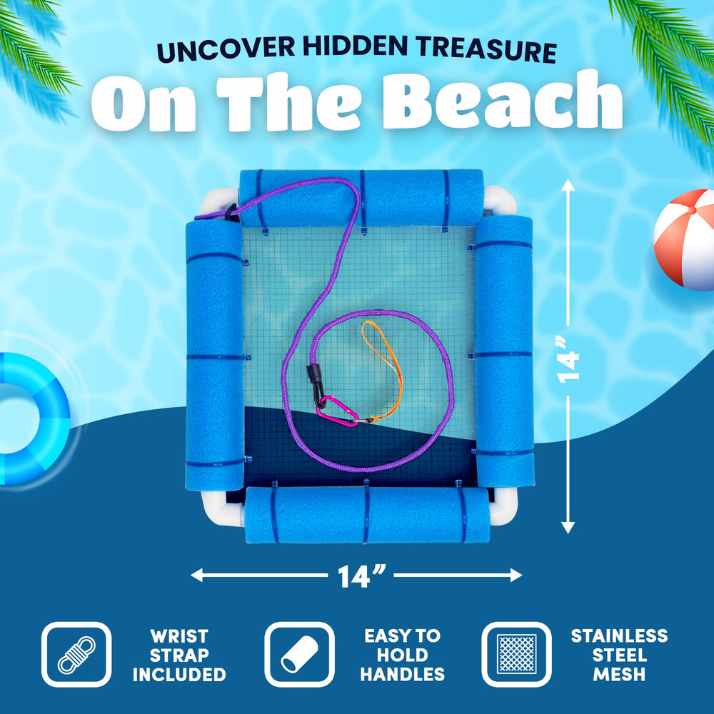 RELODECOR Shark Tooth Sifter with wrist strap for secure shore treasure hunts