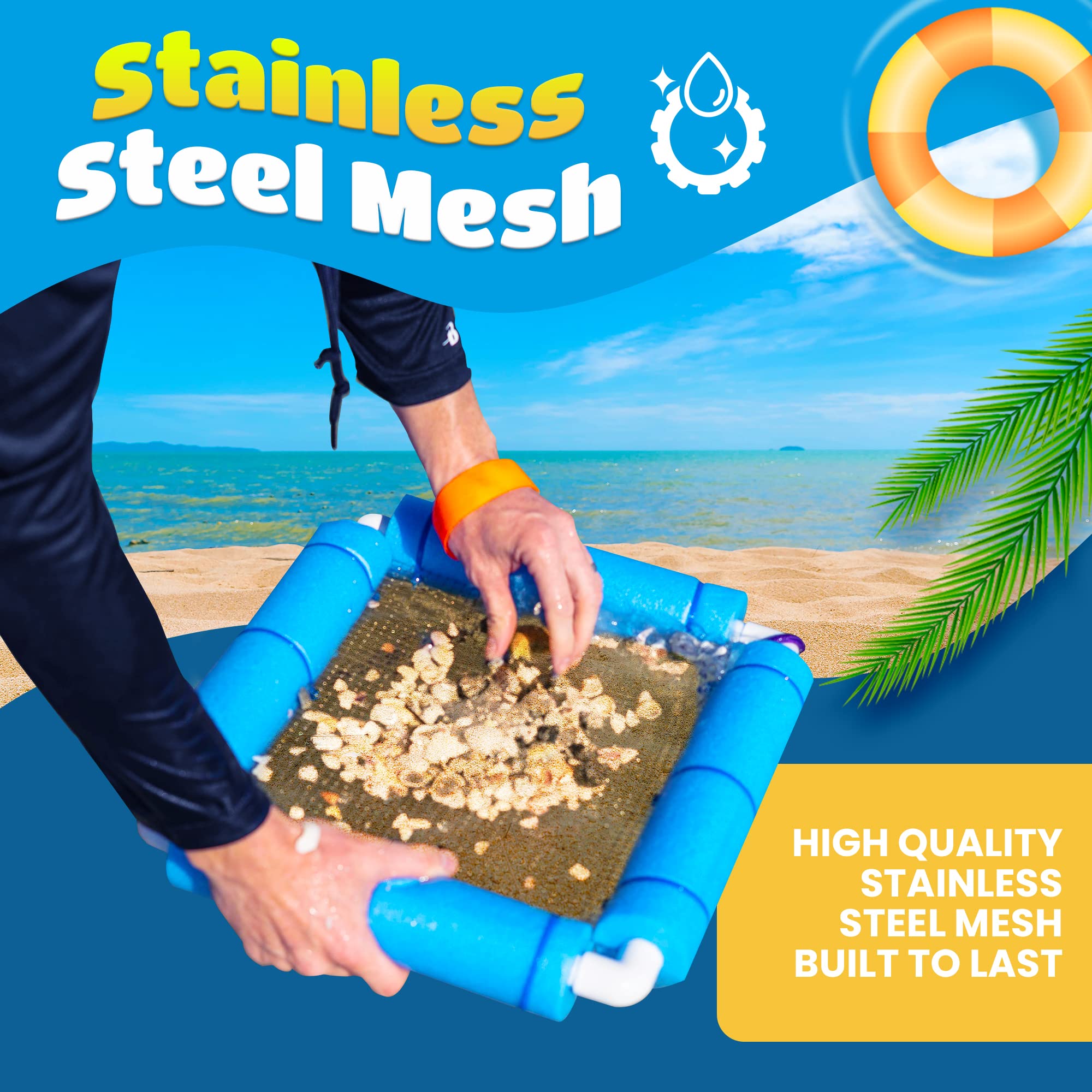 RELODECOR Shark Tooth Sifter family-friendly tool used on the beach
