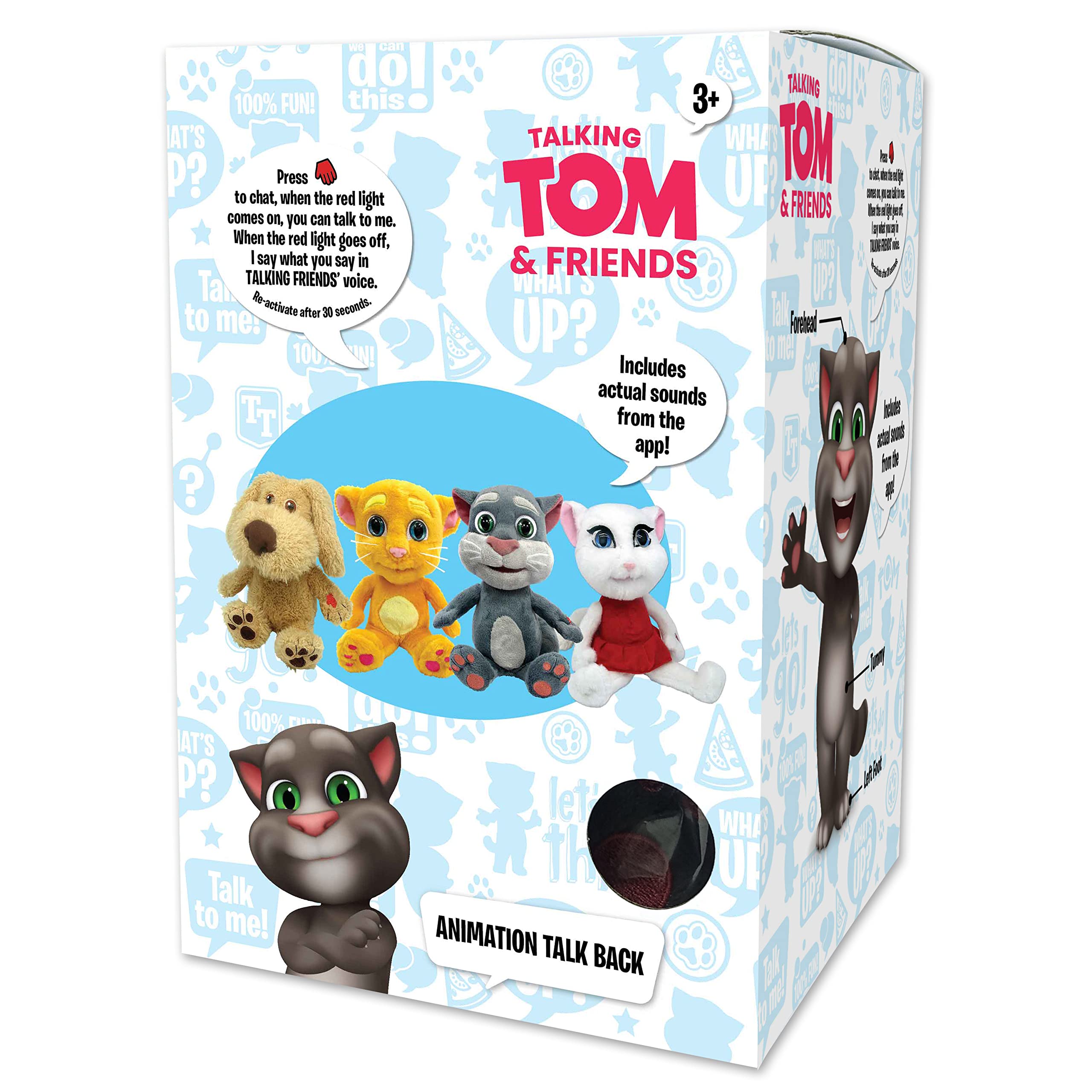 Relsy Talking Tom plush hand-press feature for interactive talkback fun.