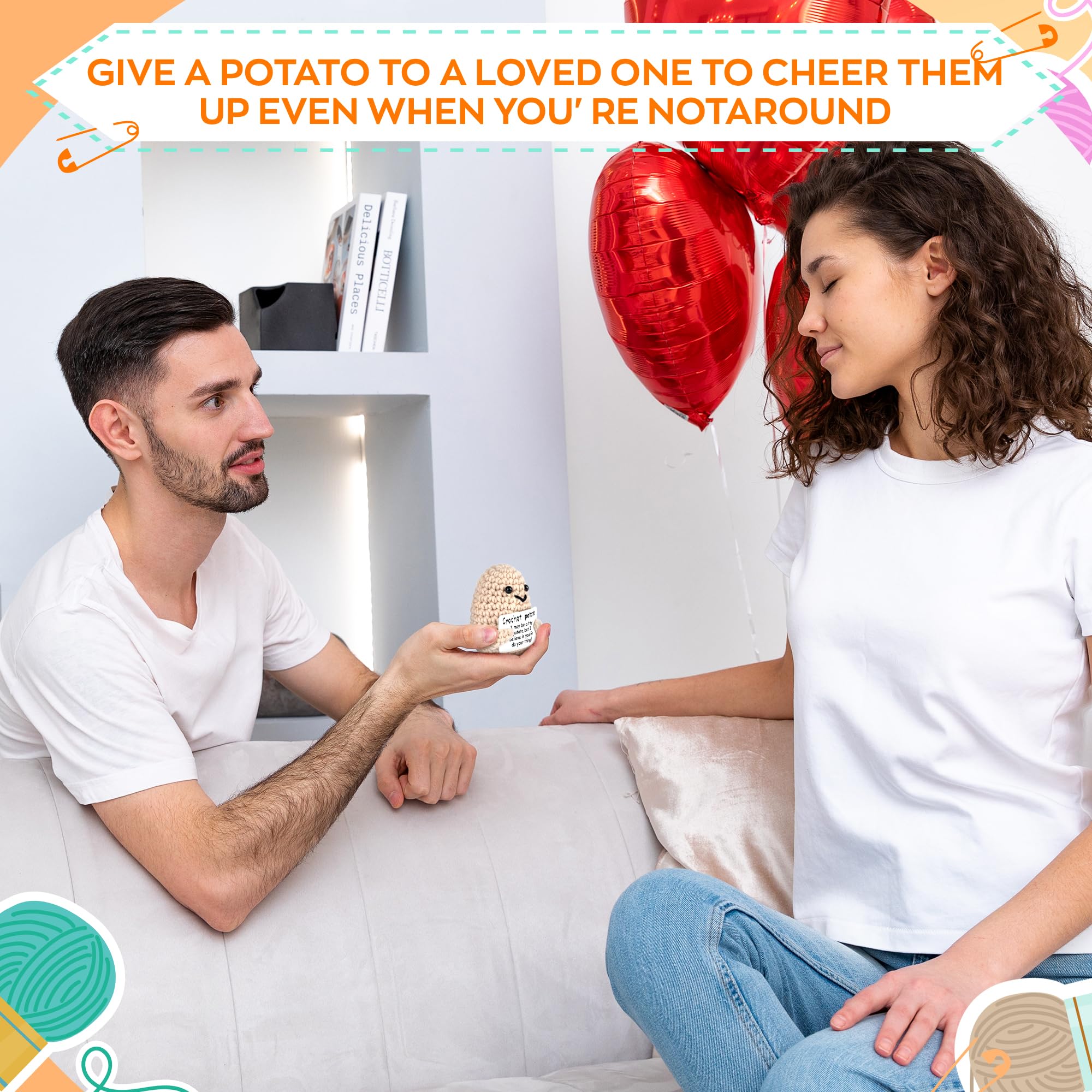 Reluen crochet potato plush invites friendly moments and easy care.
