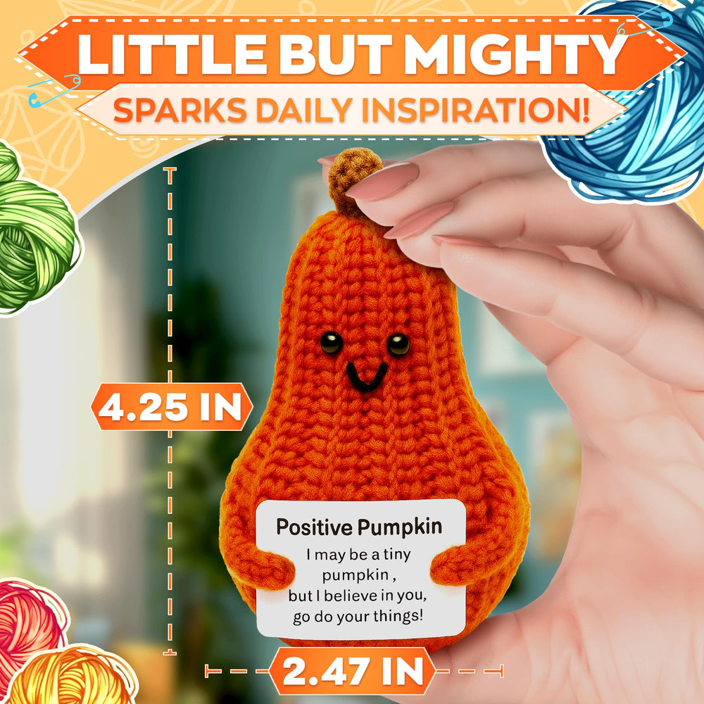 Reluen Soft Pumpkin Crochet Plush texture close-up for tactile comfort.