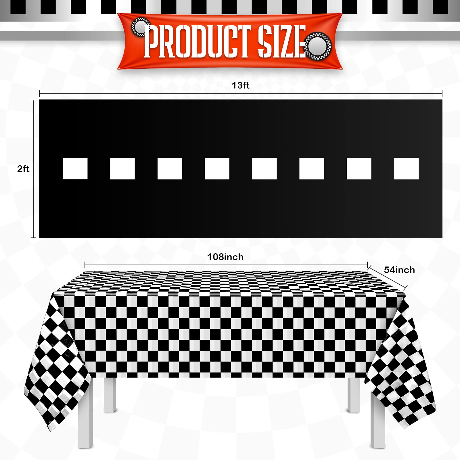 Remagr checkered tablecloth adds classic checkerboard style to tables.
