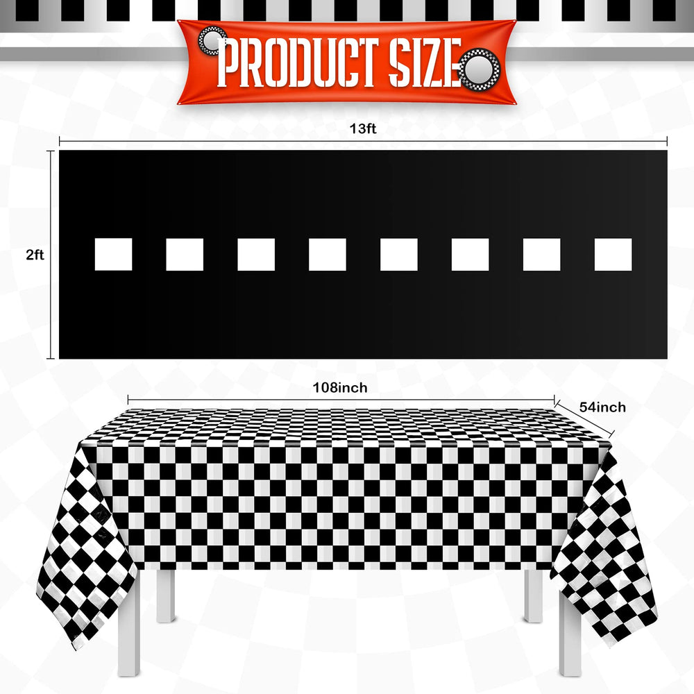 Remagr checkered tablecloth adds classic checkerboard style to tables.