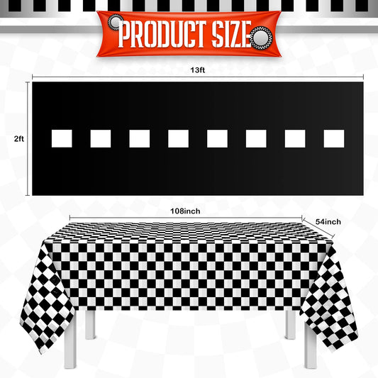 Remagr checkered tablecloth adds classic checkerboard style to tables.