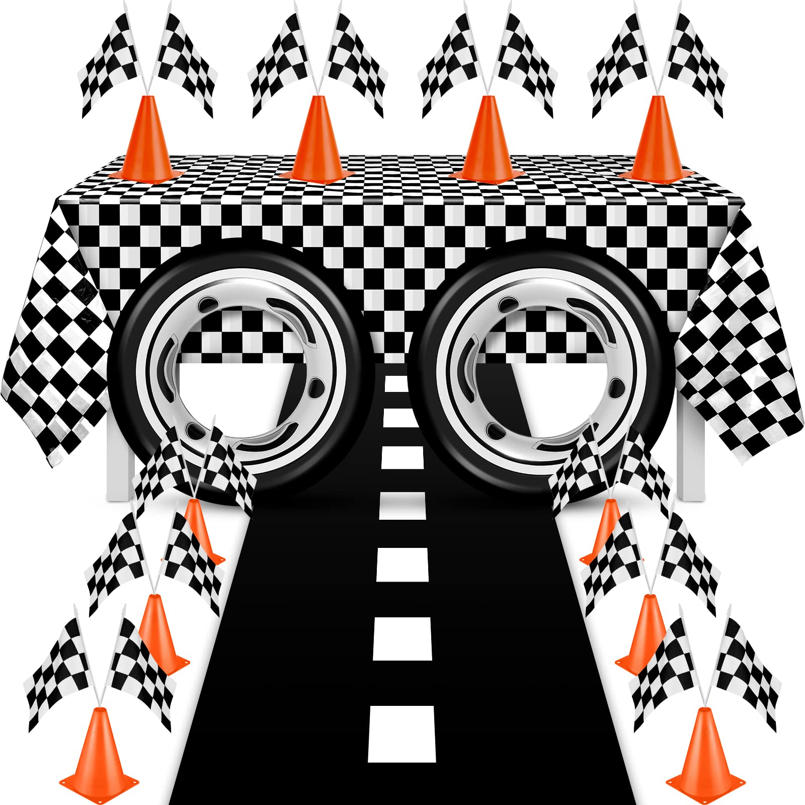Remagr race car flags brighten party decor and photo backdrops.