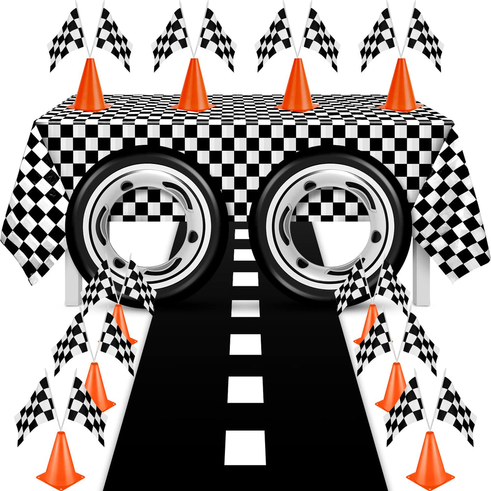 Remagr race car flags brighten party decor and photo backdrops.