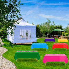 Remagr 274 by 137 cm tablecloth fits standard tables for gatherings.