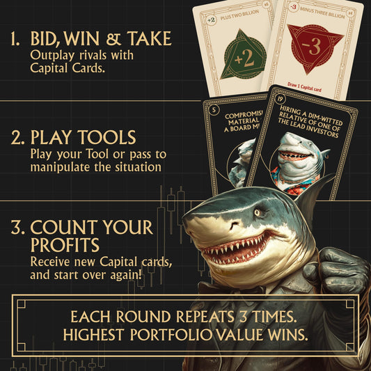 Remarkable Games Sharks of Wall Street player bidding scenario for strategic choices