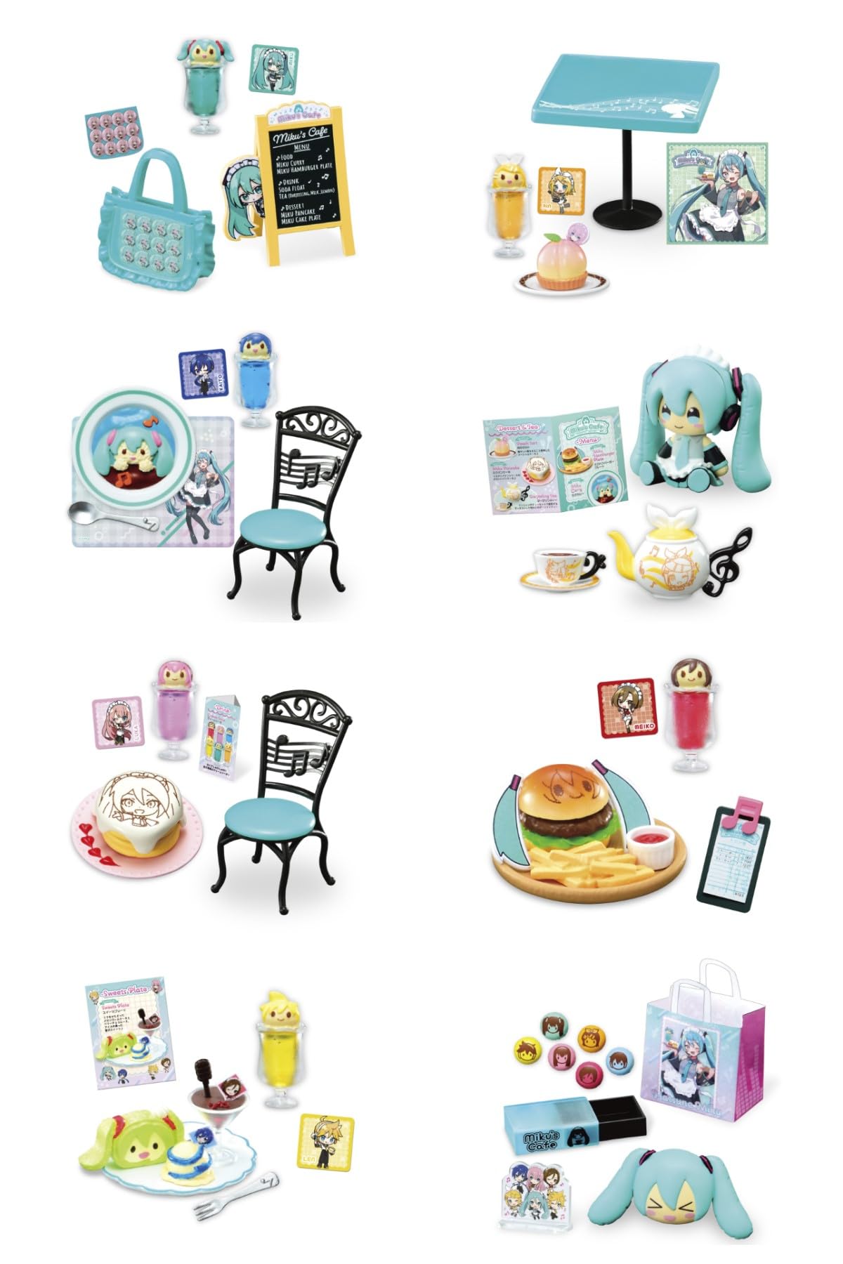 Re-Ment Hatsune Miku's Cafe-Trading Figure front view, eye-catching on shelf display.