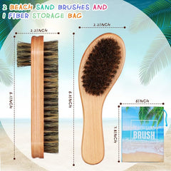 Remerry wooden-handle sand brush with stylish grip in use.