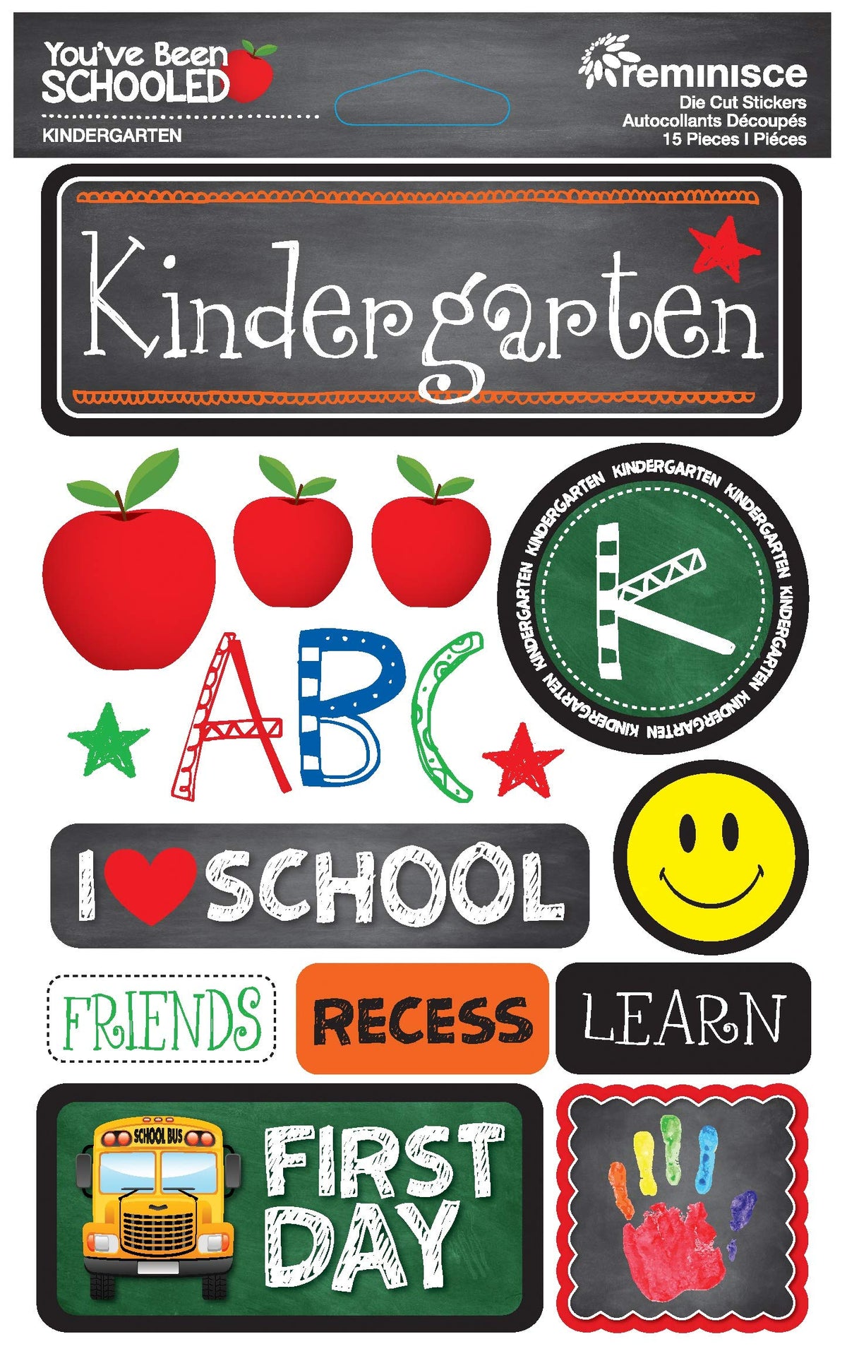 Reminisce Been Schooled Kindergarten 3D stickers boost classroom creativity and student engagement.