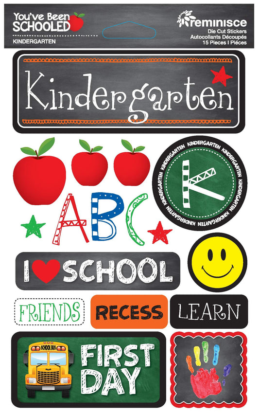 Reminisce Been Schooled Kindergarten 3D stickers boost classroom creativity and student engagement.