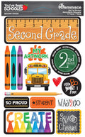 Reminisce Been Schooled Stckrs 2nd Grade sticker set for classroom decor and student motivation.