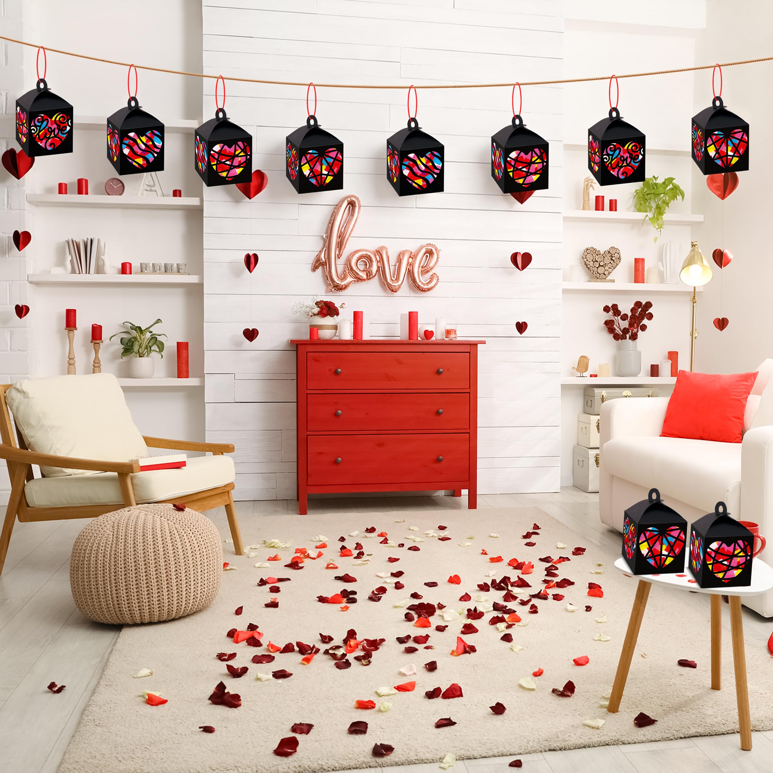 Renbuzhu silhouette sheets with heart design enable eye-catching 3D lanterns.