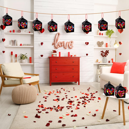Renbuzhu silhouette sheets with heart design enable eye-catching 3D lanterns.