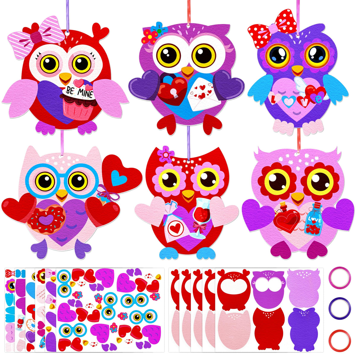 Renbuzhu Valentines Owl Crafts Kit cover — kid-friendly classroom activity.