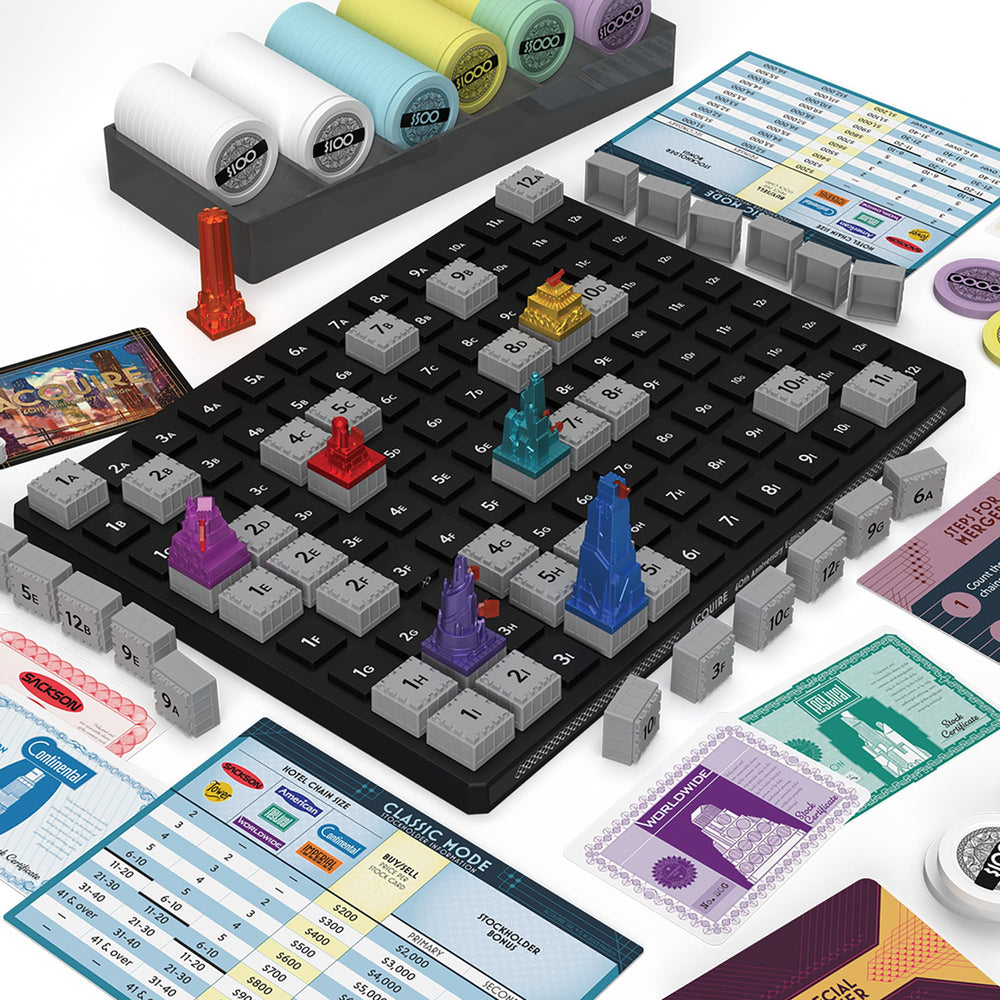 Renegade Acquire 60th Anniversary edition art adds collectible charm and immersion.