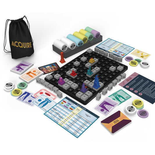 Renegade Acquire deluxe weighted money chips for tactile bidding and strategy.
