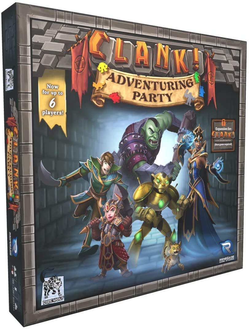 Renegade Clank Adventuring Party box art shows six-player expansion for cooperative play.