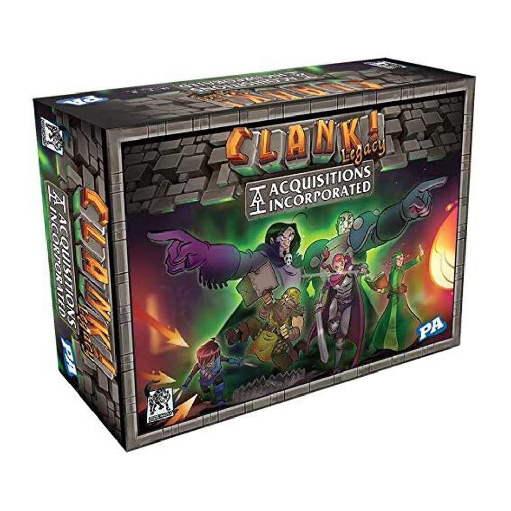 Renegade Clank! Legacy Acquisitions Incorporated game box with components for immersive legacy adventures.