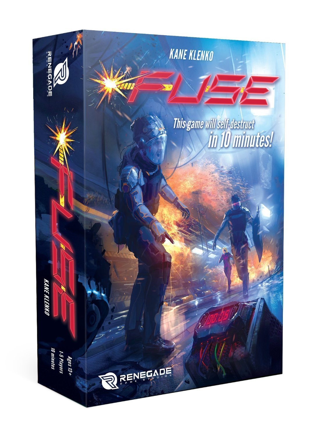 Renegade FUSE board game dice for rapid defusal rounds.