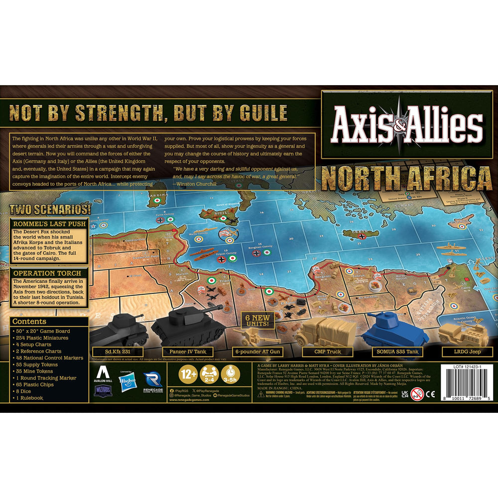 Renegade Game Studios Axis & Allies North Africa miniatures array for tactical battles on the table