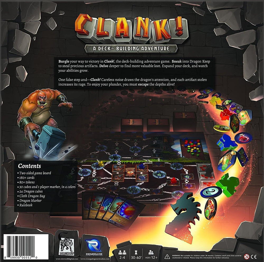 Renegade Game Studios Clank deck of cards highlights varied abilities for strategic growth.
