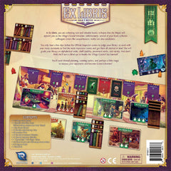 Renegade Game Studios Ex Libris official inspection form board highlights scoring criteria for competitive play.