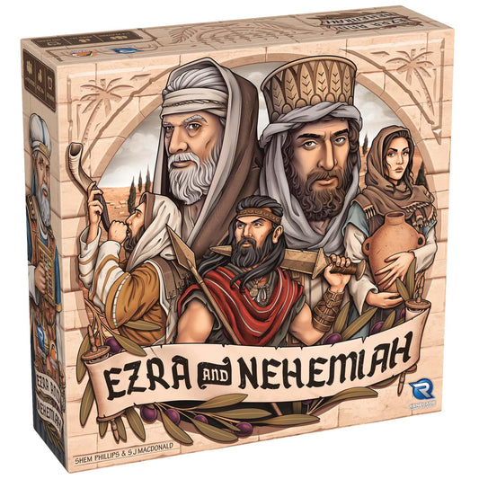 Renegade Game Studios Ezra & Nehemiah board game setup supports strategic planning.