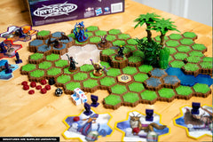 31 locking hex tiles provide modular and sturdy battlefield construction.