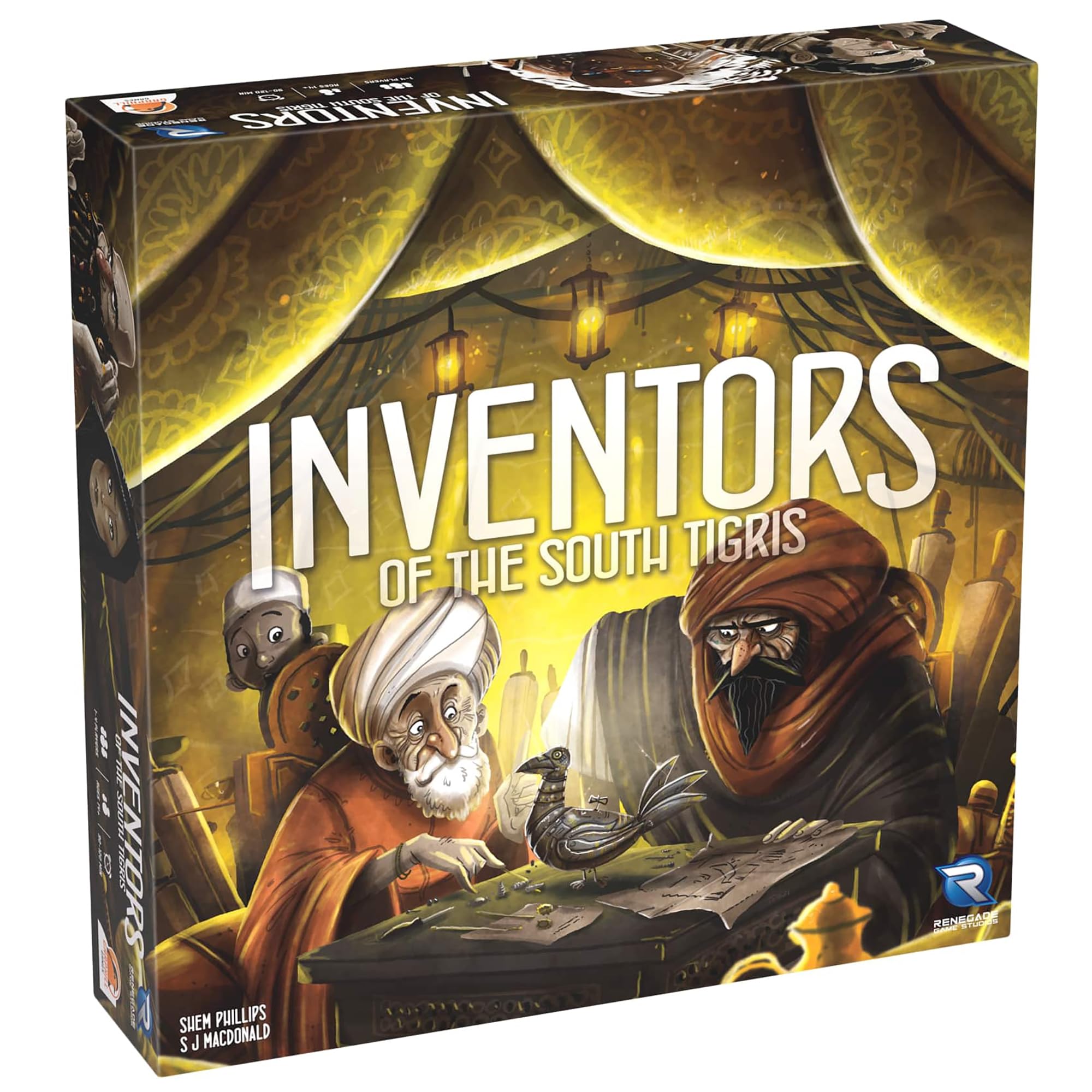 Renegade Game Studios Inventors of the South Tigris dice in action for strategic decisions.