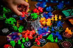 Renegade Game Studios Nexus Ops 3D monolith centerpiece on the table.