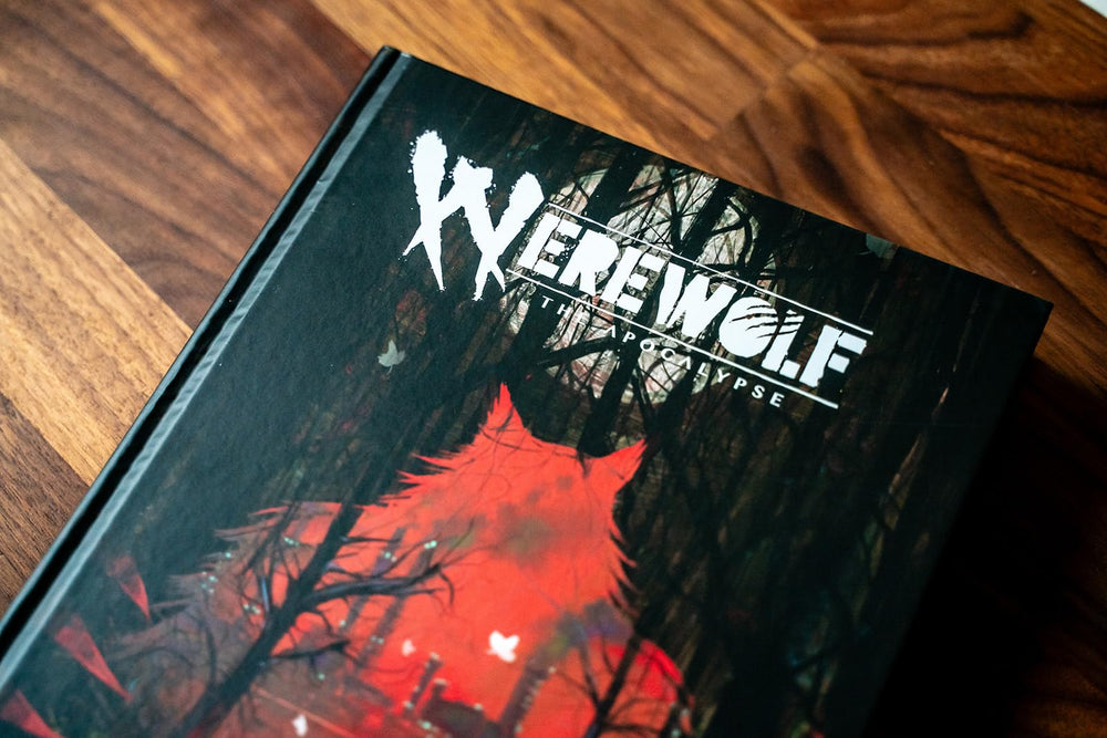 Renegade Game Studios Werewolf: The Apocalypse 5e core rulebook pages, 300+ pages of rules and lore.