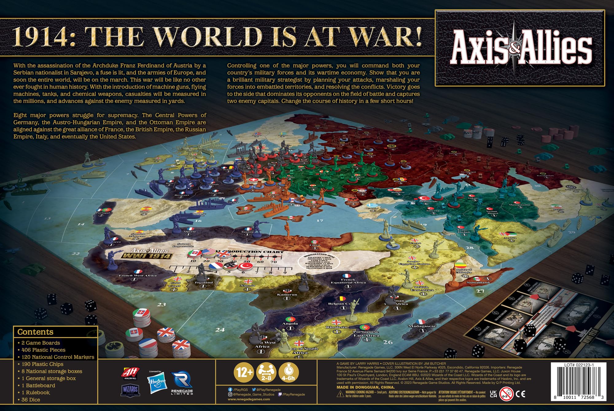 Renegade Game Studios Axis & Allies WWI miniatures array for epic battles.