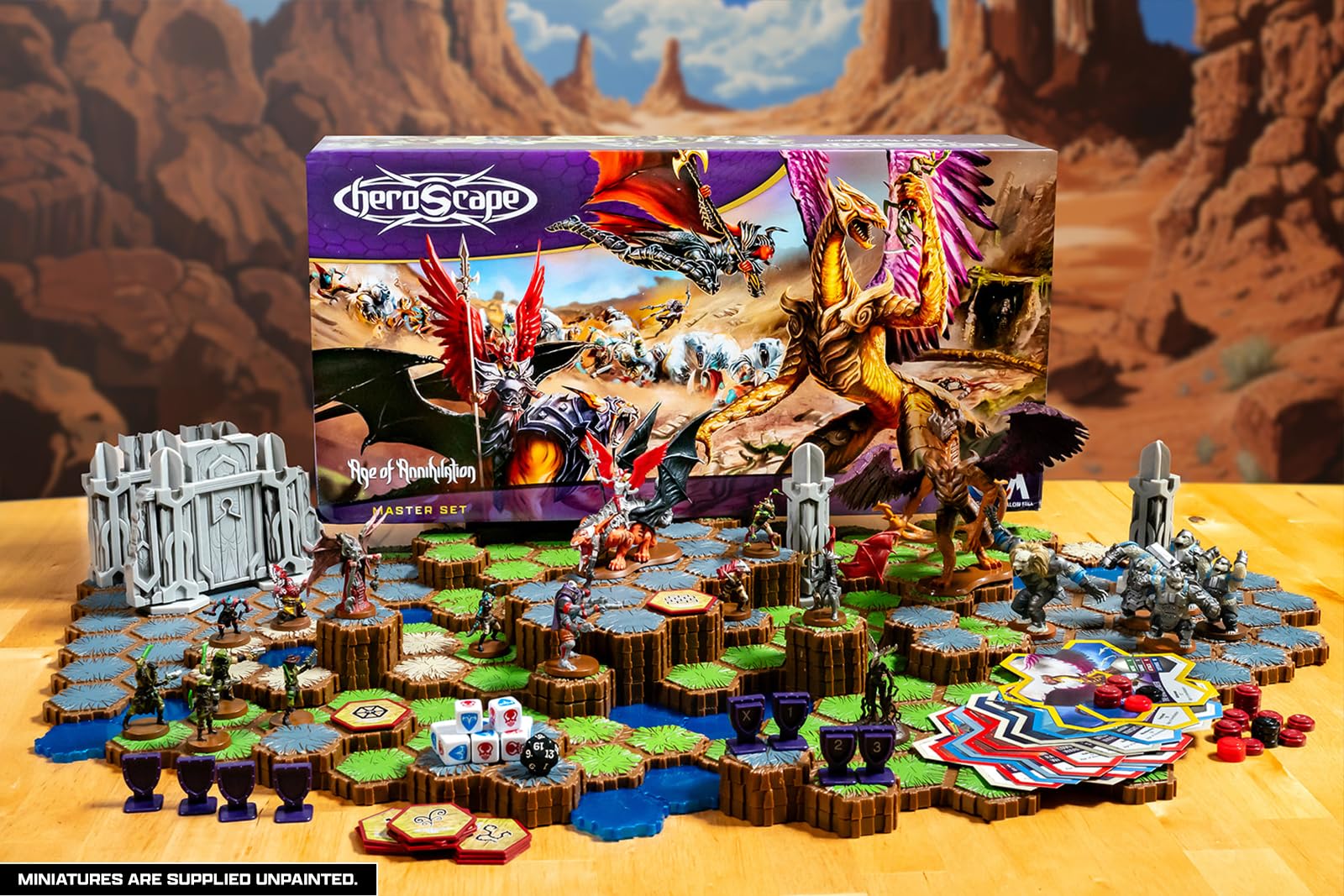 Renegade Heroscape miniatures: twenty unpainted figures ready for customization